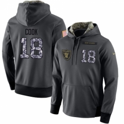 NFL Nike Oakland Raiders 18 Connor Cook Stitched Black Anthracite Salute to Service Player Performance Hoodie