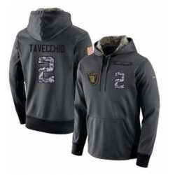 NFL Nike Oakland Raiders 2 Giorgio Tavecchio Stitched Black Anthracite Salute to Service Player Performance Hoodie