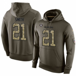 NFL Nike Oakland Raiders 21 Sean Smith Green Salute To Service Mens Pullover Hoodie