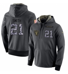 NFL Nike Oakland Raiders 21 Sean Smith Stitched Black Anthracite Salute to Service Player Performance Hoodie