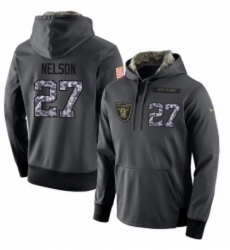 NFL Nike Oakland Raiders 27 Reggie Nelson Stitched Black Anthracite Salute to Service Player Performance Hoodie