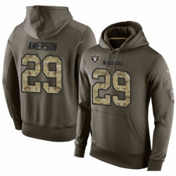 NFL Nike Oakland Raiders 29 David Amerson Green Salute To Service Mens Pullover Hoodie