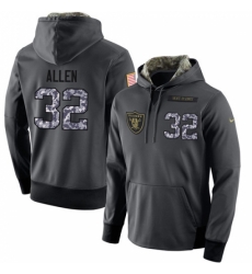 NFL Nike Oakland Raiders 32 Marcus Allen Stitched Black Anthracite Salute to Service Player Performance Hoodie