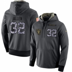 NFL Nike Oakland Raiders 32 Marcus Allen Stitched Black Anthracite Salute to Service Player Performance Hoodie