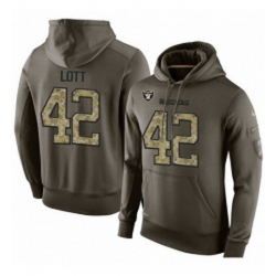 NFL Nike Oakland Raiders 42 Ronnie Lott Green Salute To Service Mens Pullover Hoodie
