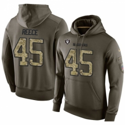 NFL Nike Oakland Raiders 45 Marcel Reece Green Salute To Service Mens Pullover Hoodie