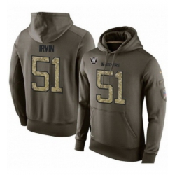 NFL Nike Oakland Raiders 51 Bruce Irvin Green Salute To Service Mens Pullover Hoodie