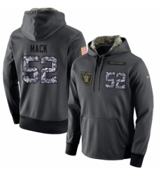 NFL Nike Oakland Raiders 52 Khalil Mack Stitched Black Anthracite Salute to Service Player Performance Hoodie