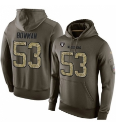 NFL Nike Oakland Raiders 53 NaVorro Bowman Green Salute To Service Mens Pullover Hoodie