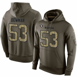 NFL Nike Oakland Raiders 53 NaVorro Bowman Green Salute To Service Mens Pullover Hoodie