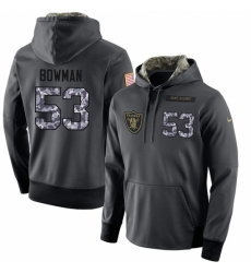 NFL Nike Oakland Raiders 53 NaVorro Bowman Stitched Black Anthracite Salute to Service Player Performance Hoodie