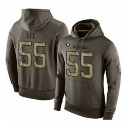 NFL Nike Oakland Raiders 55 Marquel Lee Green Salute To Service Mens Pullover Hoodie