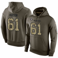 NFL Nike Oakland Raiders 61 Rodney Hudson Green Salute To Service Mens Pullover Hoodie