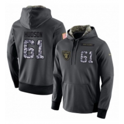 NFL Nike Oakland Raiders 61 Rodney Hudson Stitched Black Anthracite Salute to Service Player Performance Hoodie