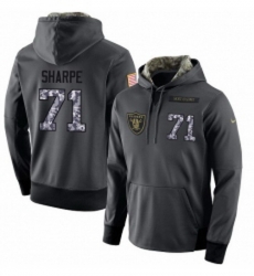 NFL Nike Oakland Raiders 71 David Sharpe Stitched Black Anthracite Salute to Service Player Performance Hoodie