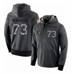 NFL Nike Oakland Raiders 73 Marshall Newhouse Stitched Black Anthracite Salute to Service Player Performance Hoodie