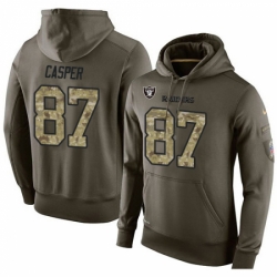 NFL Nike Oakland Raiders 87 Dave Casper Green Salute To Service Mens Pullover Hoodie