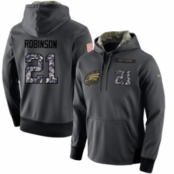 NFL Mens Nike Philadelphia Eagles 21 Patrick Robinson Stitched Black Anthracite Salute to Service Player Performance Hoodie