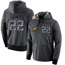 NFL Mens Nike Philadelphia Eagles 22 Sidney Jones Stitched Black Anthracite Salute to Service Player Performance Hoodie