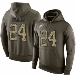 NFL Nike Philadelphia Eagles 24 Corey Graham Green Salute To Service Mens Pullover Hoodie
