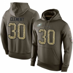 NFL Nike Philadelphia Eagles 30 Corey Clement Green Salute To Service Mens Pullover Hoodie