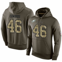 NFL Nike Philadelphia Eagles 46 Herman Edwards Green Salute To Service Mens Pullover Hoodie