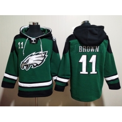Philadelphia Eagles Green Sitched Pullover Hoodie #11 A.J. Brown
