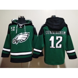 Philadelphia Eagles Green Sitched Pullover Hoodie #12 Randall Cunningham
