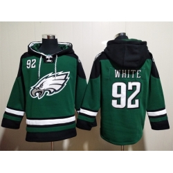 Philadelphia Eagles Green Sitched Pullover Hoodie #92 Reggie White