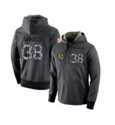 Football Mens Pittsburgh Steelers 38 Jaylen Samuels Stitched Black Anthracite Salute to Service Player Performance Hoodie