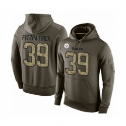 Football Mens Pittsburgh Steelers 39 Minkah Fitzpatrick Green Salute To Service Pullover Hoodie