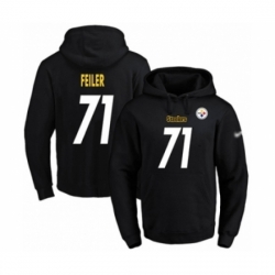 Football Mens Pittsburgh Steelers 71 Matt Feiler Black Name Number Pullover Hoodie