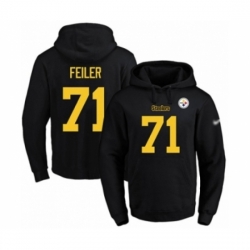 Football Mens Pittsburgh Steelers 71 Matt Feiler BlackGold No Name Number Pullover Hoodie