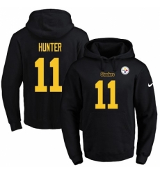 NFL Mens Nike Pittsburgh Steelers 11 Justin Hunter BlackGold No Name Number Pullover Hoodie