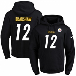 NFL Mens Nike Pittsburgh Steelers 12 Terry Bradshaw Black Name Number Pullover Hoodie