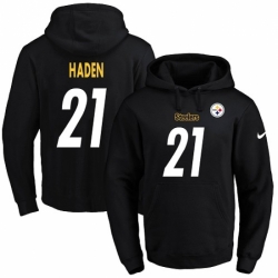 NFL Mens Nike Pittsburgh Steelers 21 Joe Haden Black Name Number Pullover Hoodie