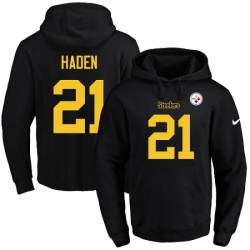 NFL Mens Nike Pittsburgh Steelers 21 Joe Haden BlackGold No Name Number Pullover Hoodie