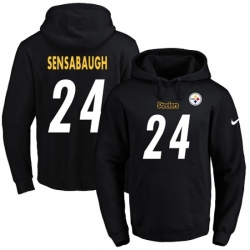 NFL Mens Nike Pittsburgh Steelers 24 Coty Sensabaugh Black Name Number Pullover Hoodie