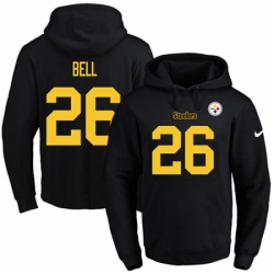 NFL Mens Nike Pittsburgh Steelers 26 LeVeon Bell BlackGold No Name Number Pullover Hoodie