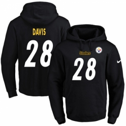 NFL Mens Nike Pittsburgh Steelers 28 Sean Davis Black Name Number Pullover Hoodie