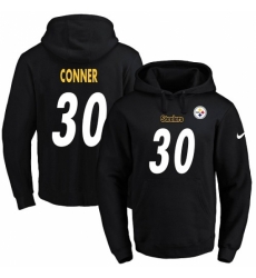 NFL Mens Nike Pittsburgh Steelers 30 James Conner Black Name Number Pullover Hoodie