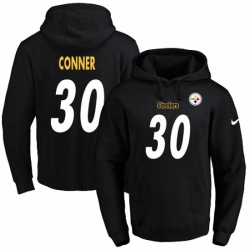 NFL Mens Nike Pittsburgh Steelers 30 James Conner Black Name Number Pullover Hoodie