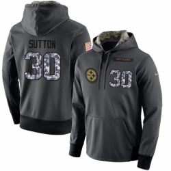 NFL Mens Nike Pittsburgh Steelers 30 James Conner Stitched Black Anthracite Salute to Service Player Performance Hoodie