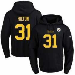 NFL Mens Nike Pittsburgh Steelers 31 Mike Hilton BlackGold No Name Number Pullover Hoodie