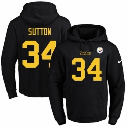 NFL Mens Nike Pittsburgh Steelers 34 Cameron Sutton BlackGold No Name Number Pullover Hoodie