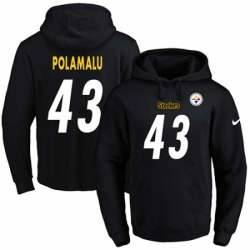 NFL Mens Nike Pittsburgh Steelers 43 Troy Polamalu Black Name Number Pullover Hoodie