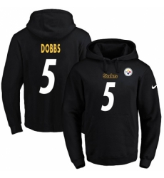 NFL Mens Nike Pittsburgh Steelers 5 Joshua Dobbs Black Name Number Pullover Hoodie