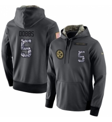 NFL Mens Nike Pittsburgh Steelers 5 Joshua Dobbs Stitched Black Anthracite Salute to Service Player Performance Hoodie