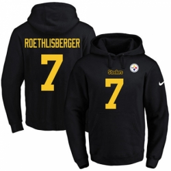 NFL Mens Nike Pittsburgh Steelers 7 Ben Roethlisberger BlackGold No Name Number Pullover Hoodie