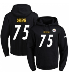 NFL Mens Nike Pittsburgh Steelers 75 Joe Greene Black Name Number Pullover Hoodie